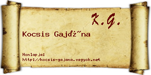 Kocsis Gajána névjegykártya